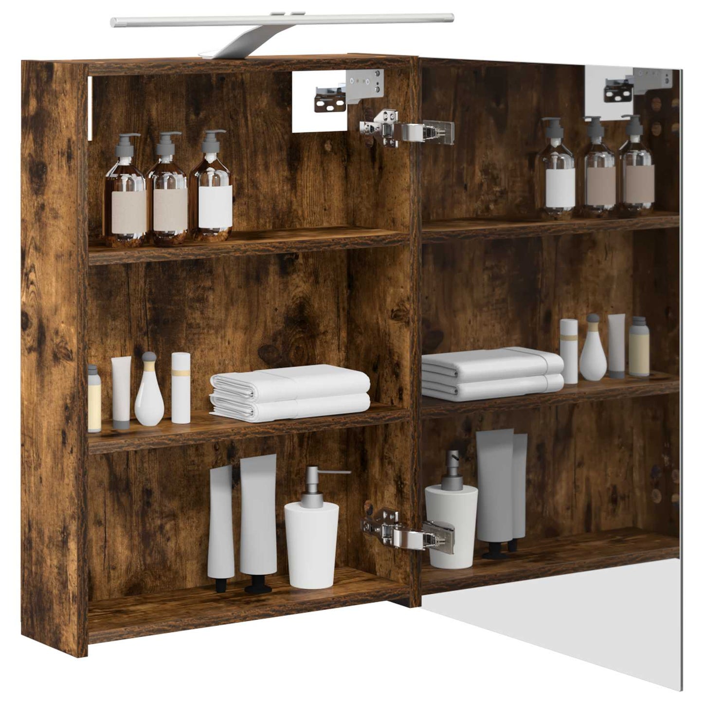 Bathroom Mirror Cabinet Smoked Oak 50 x 14.5 x 70 cm