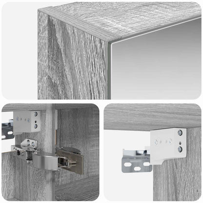 Bathroom Mirror Cabinet Grey Sonoma 50 x 14.5 x 70 cm
