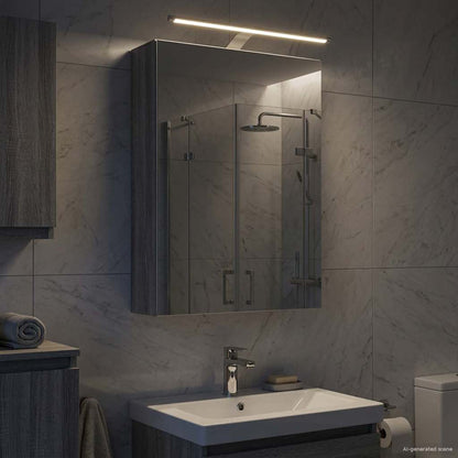 Bathroom Mirror Cabinet Grey Sonoma 50 x 14.5 x 70 cm
