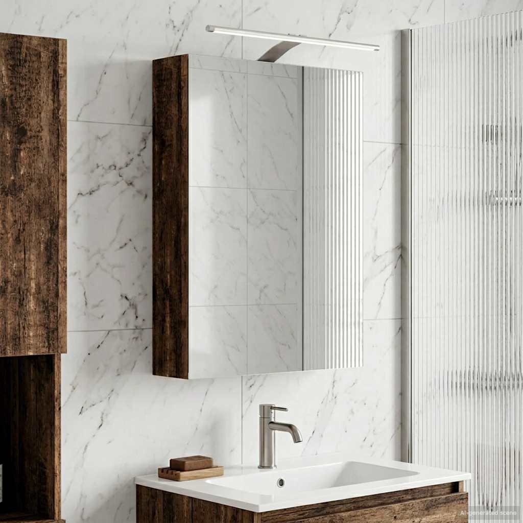Bathroom Mirror Cabinet Old Wood 50 x 14.5 x 70 cm