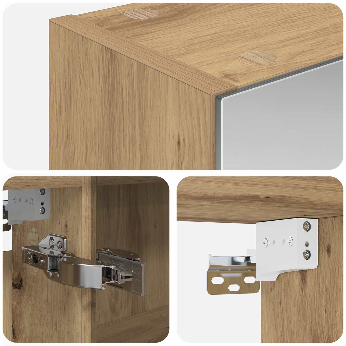 Bathroom Mirror Cabinet Artisian Oak 50 x 14.5 x 70 cm