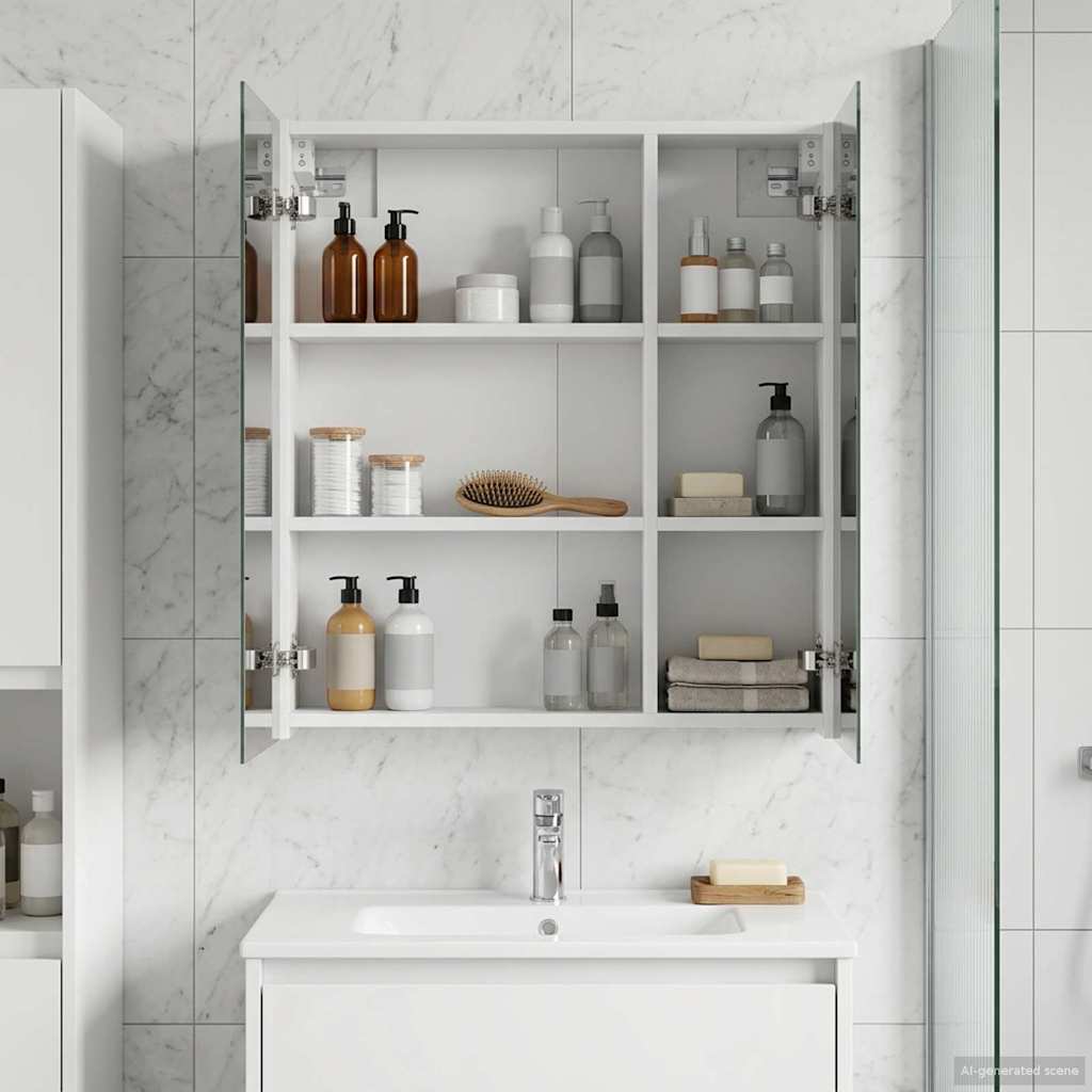 Bathroom Mirror Cabinet White 60 x 14.5 x 70 cm Engineered wood