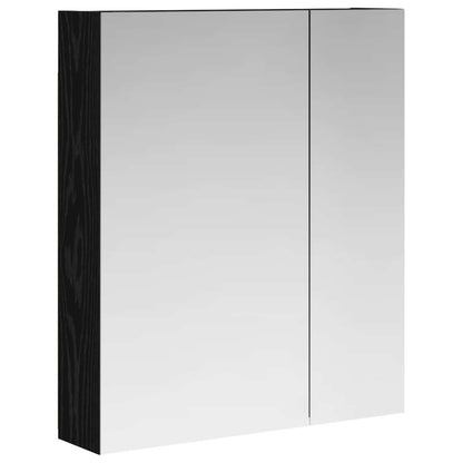 Bathroom Mirror Cabinet Black Oak 60 x 14.5 x 70 cm