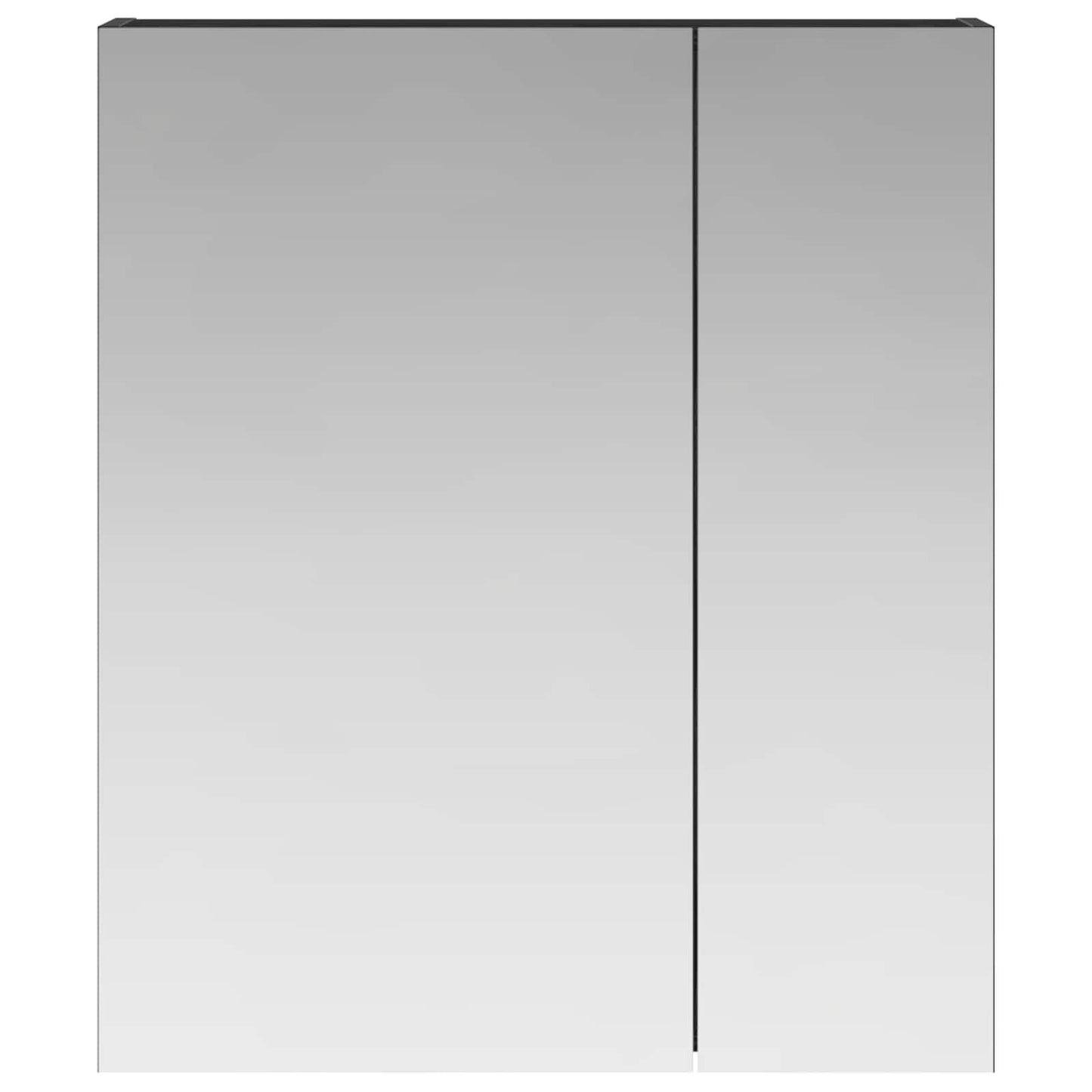 Bathroom Mirror Cabinet Black Oak 60 x 14.5 x 70 cm