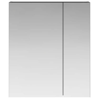 Bathroom Mirror Cabinet Black Oak 60 x 14.5 x 70 cm