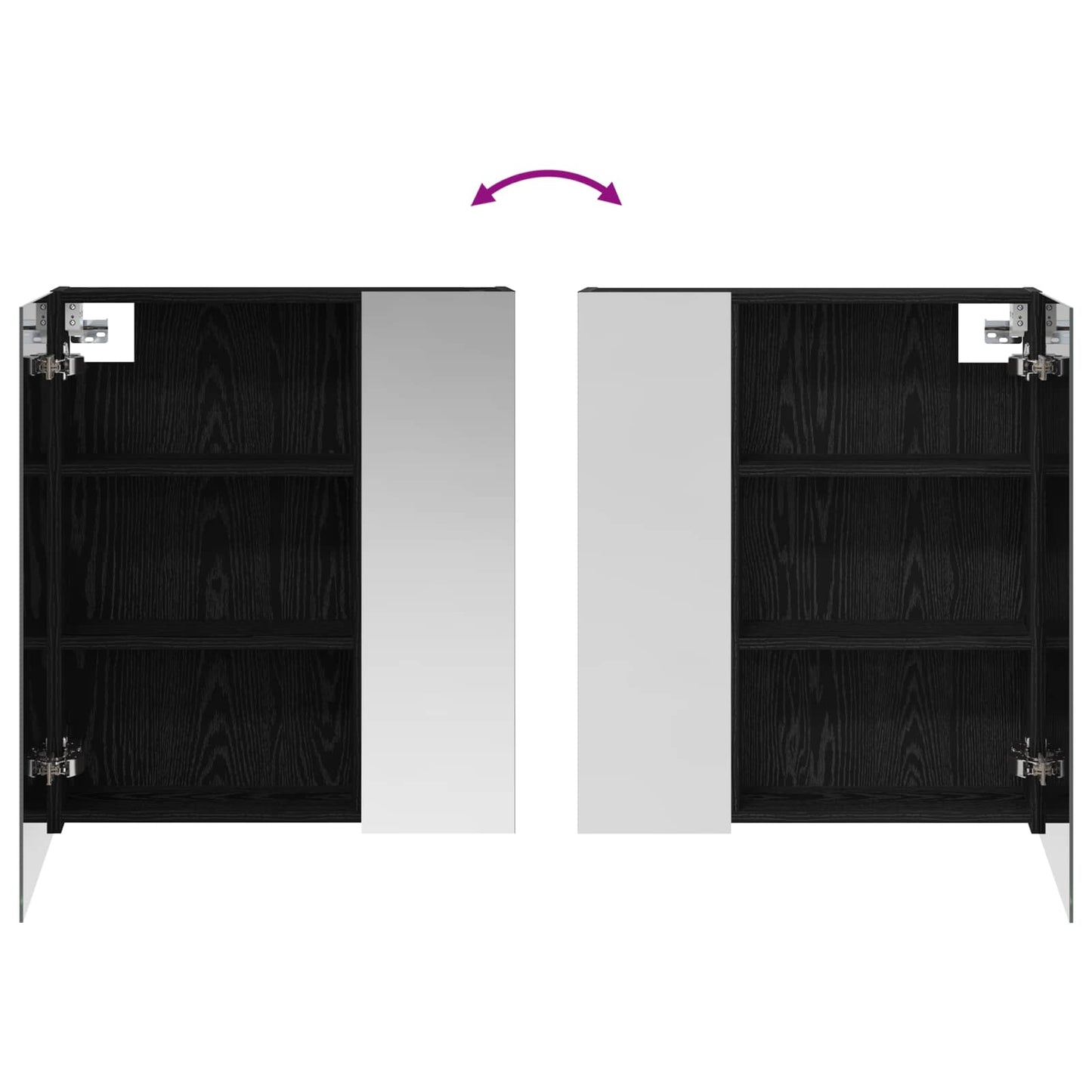 Bathroom Mirror Cabinet Black Oak 60 x 14.5 x 70 cm