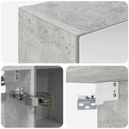 Bathroom Mirror Cabinet Concrete Grey 60 x 14.5 x 70 cm