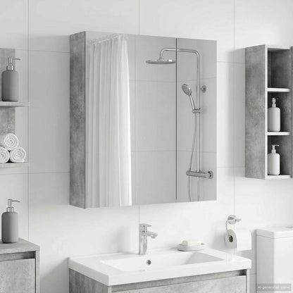Bathroom Mirror Cabinet Concrete Grey 60 x 14.5 x 70 cm