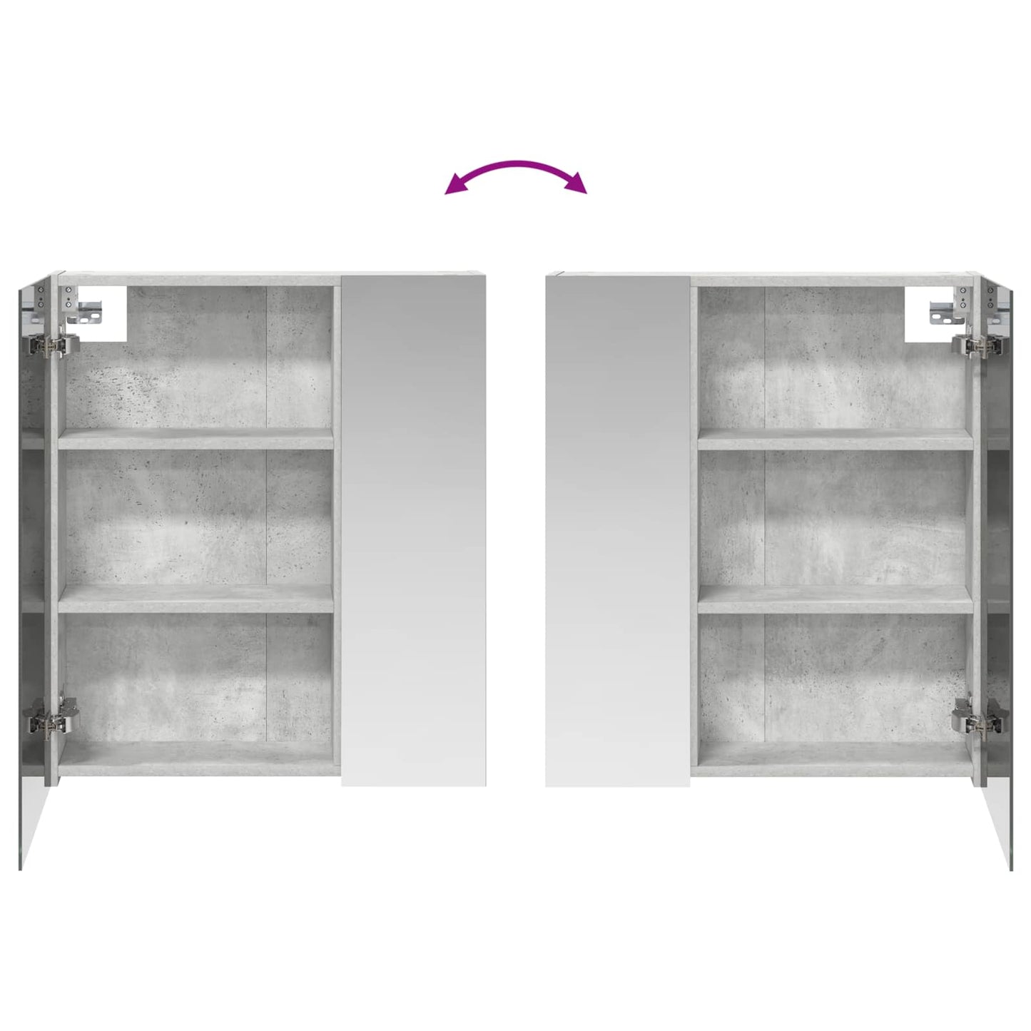 Bathroom Mirror Cabinet Concrete Grey 60 x 14.5 x 70 cm