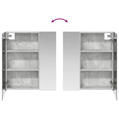 Bathroom Mirror Cabinet Concrete Grey 60 x 14.5 x 70 cm