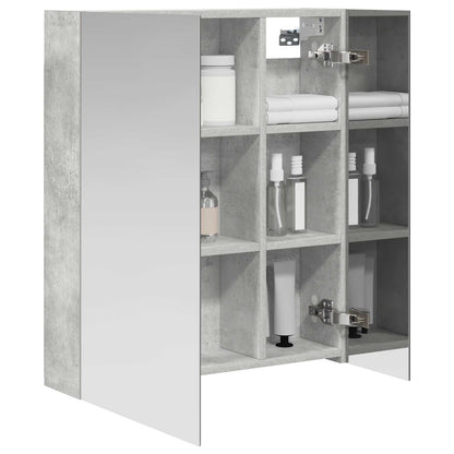 Bathroom Mirror Cabinet Concrete Grey 60 x 14.5 x 70 cm
