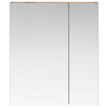 Bathroom Mirror Cabinet Smoked Oak 60 x 14.5 x 70 cm