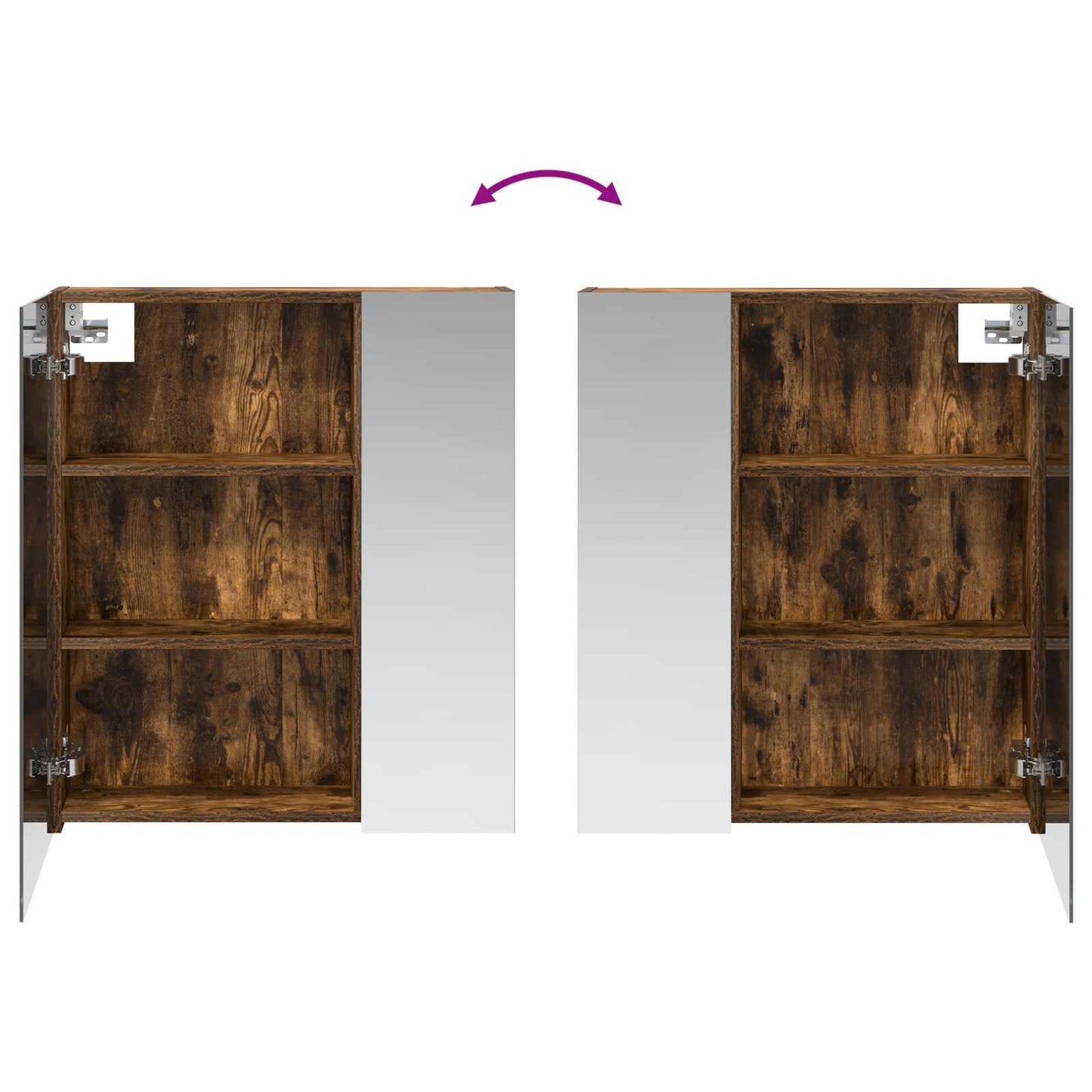 Bathroom Mirror Cabinet Smoked Oak 60 x 14.5 x 70 cm
