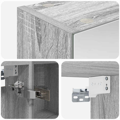 Bathroom Mirror Cabinet Grey Sonoma 60 x 14.5 x 70 cm