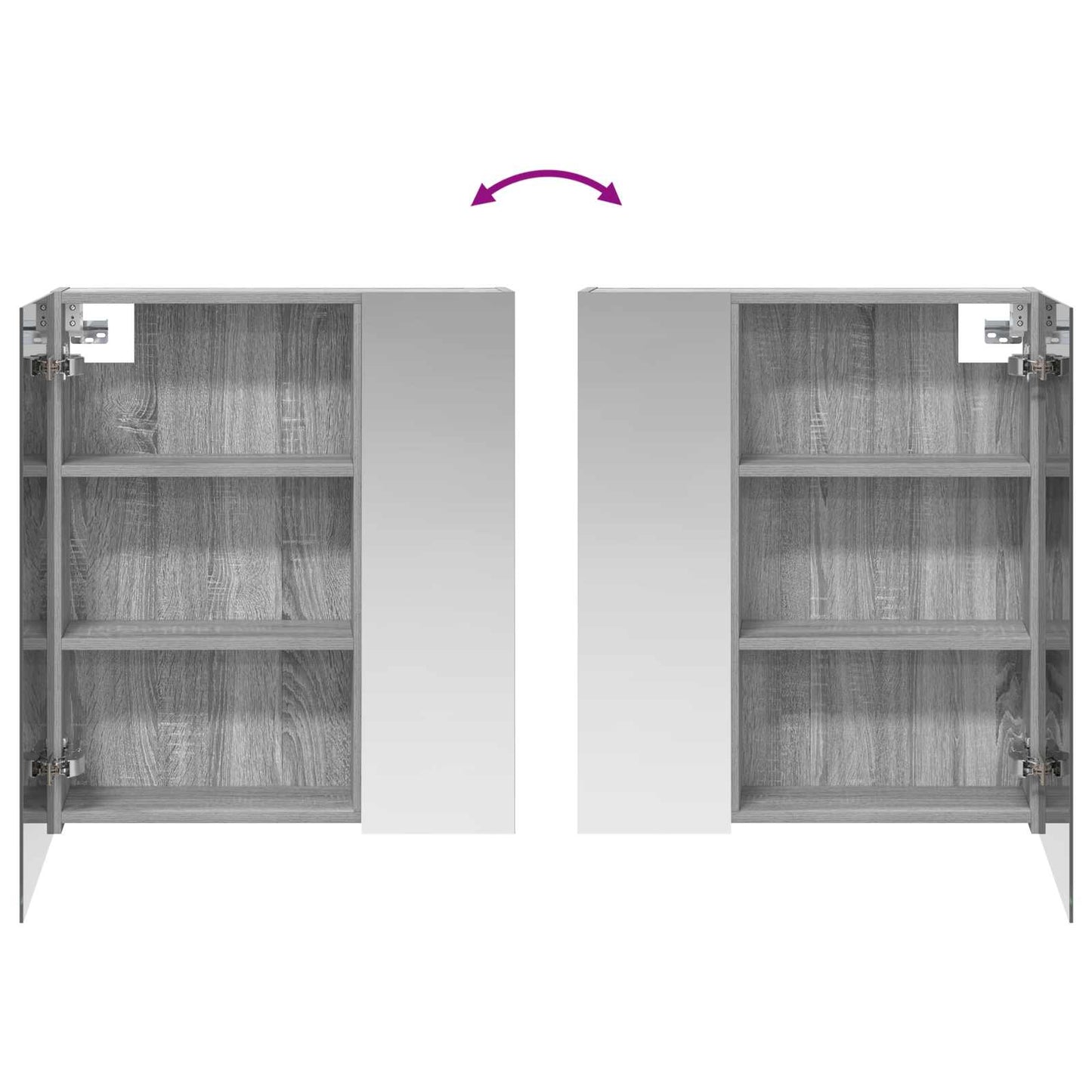 Bathroom Mirror Cabinet Grey Sonoma 60 x 14.5 x 70 cm