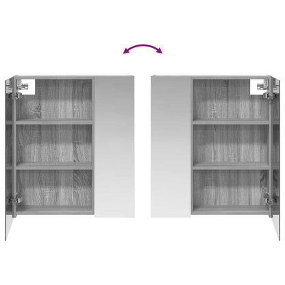 Bathroom Mirror Cabinet Grey Sonoma 60 x 14.5 x 70 cm