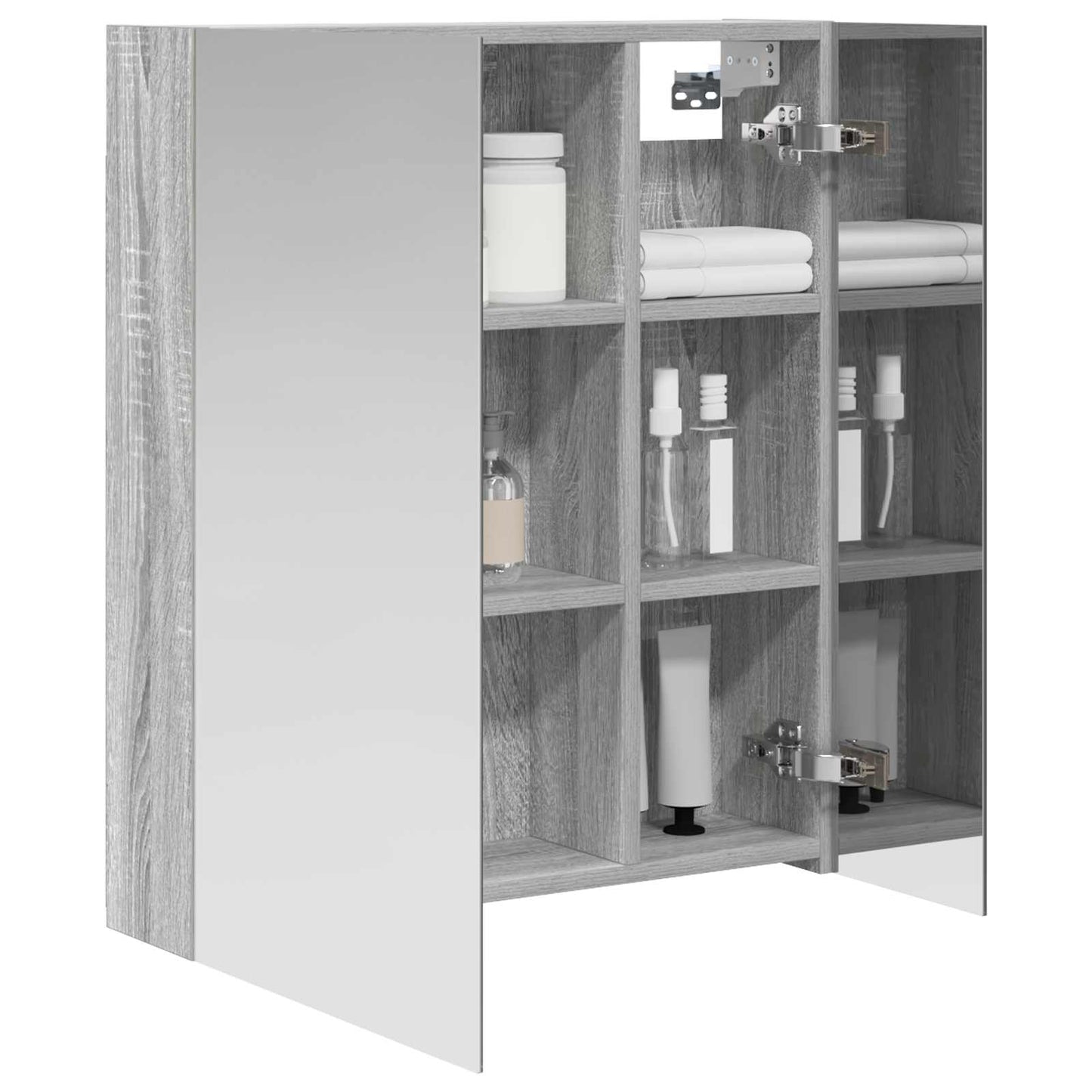 Bathroom Mirror Cabinet Grey Sonoma 60 x 14.5 x 70 cm