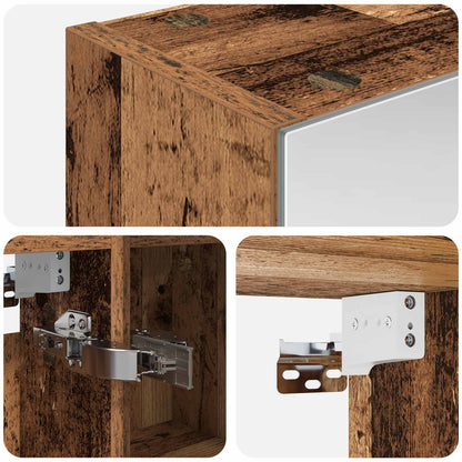 Bathroom Mirror Cabinet Old Wood 60 x 14.5 x 70 cm