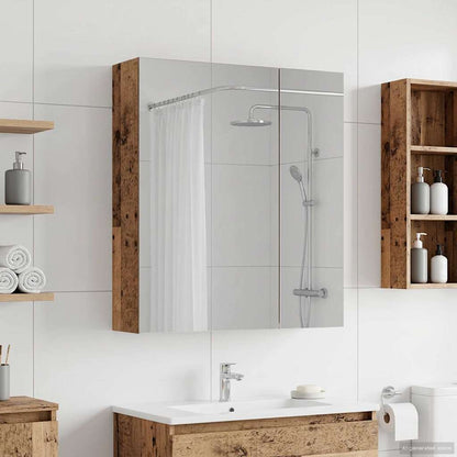 Bathroom Mirror Cabinet Old Wood 60 x 14.5 x 70 cm