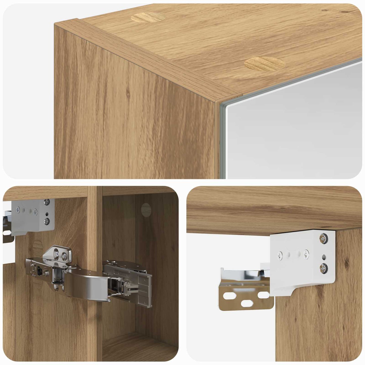 Bathroom Mirror Cabinet Artisian Oak 60 x 14.5 x 70 cm