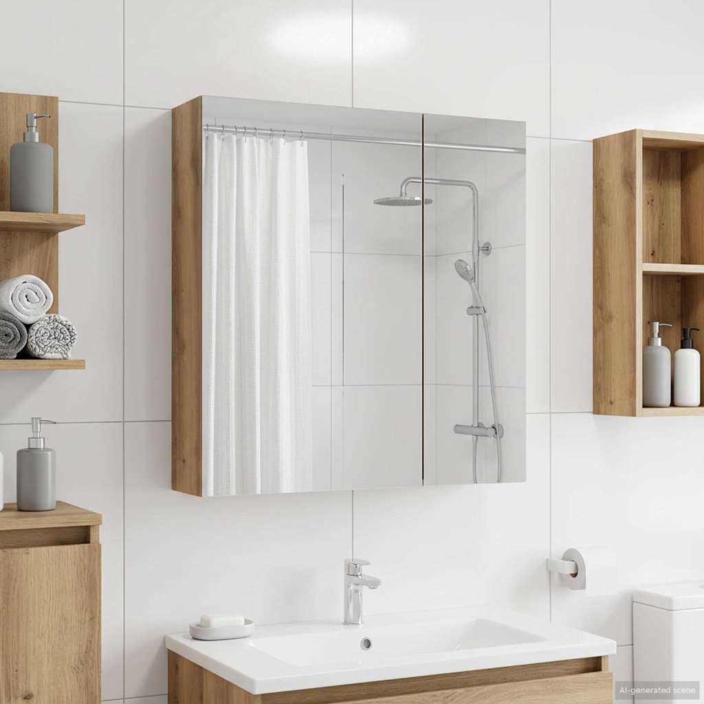 Bathroom Mirror Cabinet Artisian Oak 60 x 14.5 x 70 cm