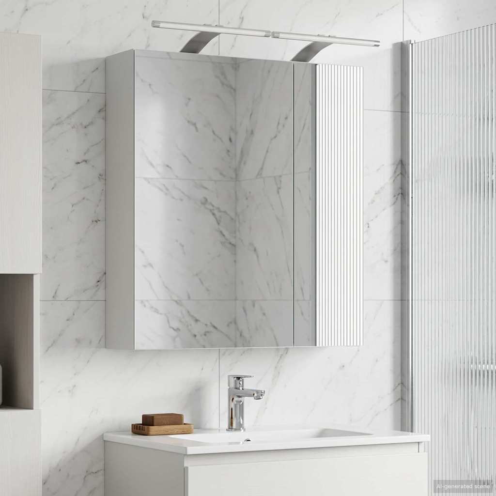 Bathroom Mirror Cabinet White 60 x 14.5 x 70 cm Engineered wood