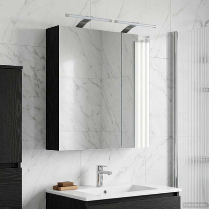 Bathroom Mirror Cabinet Black Oak 60 x 14.5 x 70 cm