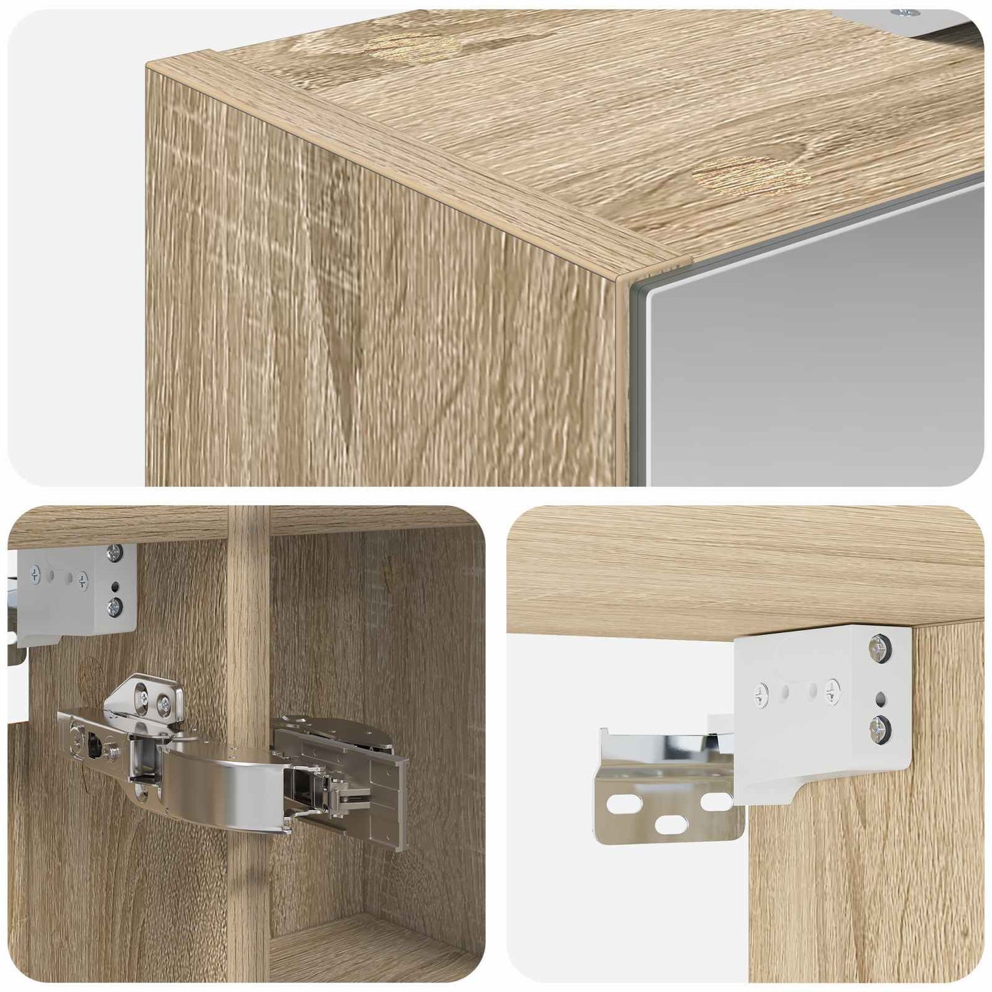 Bathroom Mirror Cabinet Sonoma Oak 60 x 14.5 x 70 cm