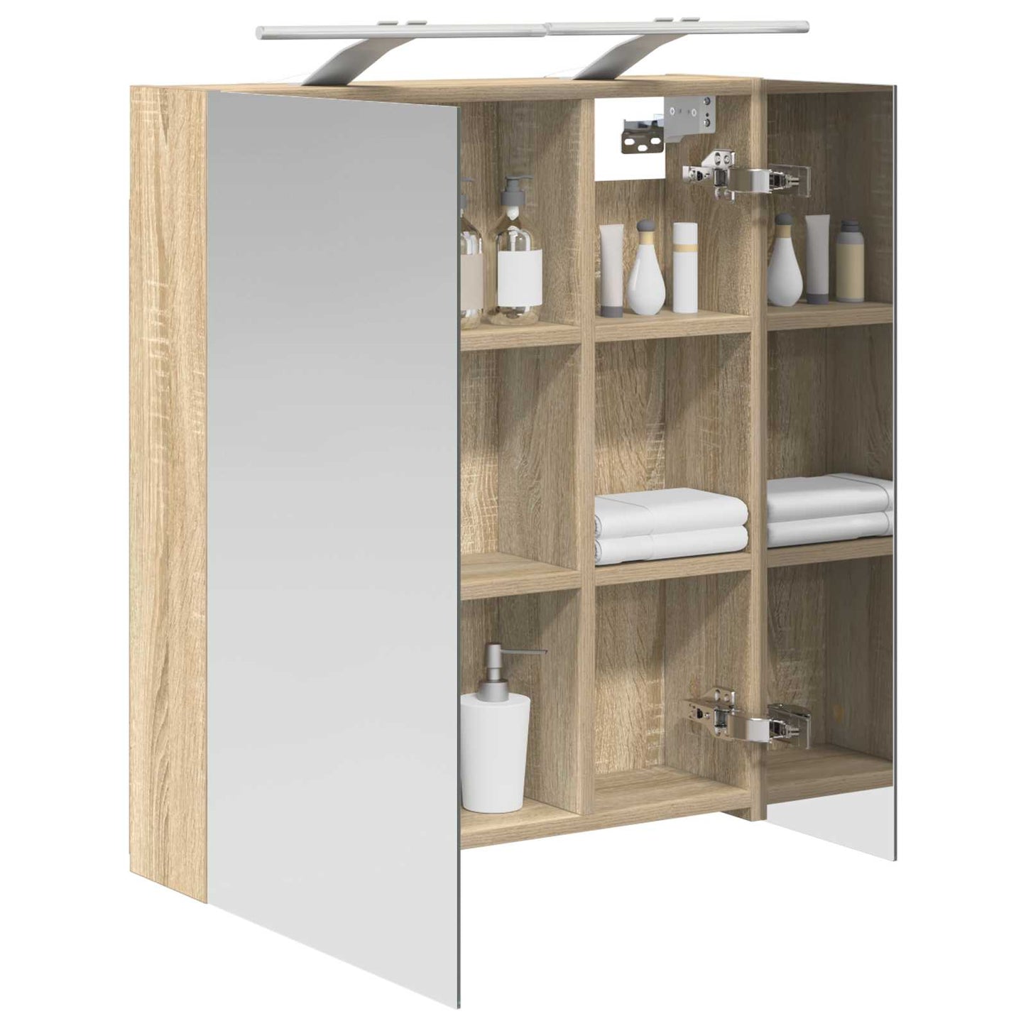 Bathroom Mirror Cabinet Sonoma Oak 60 x 14.5 x 70 cm