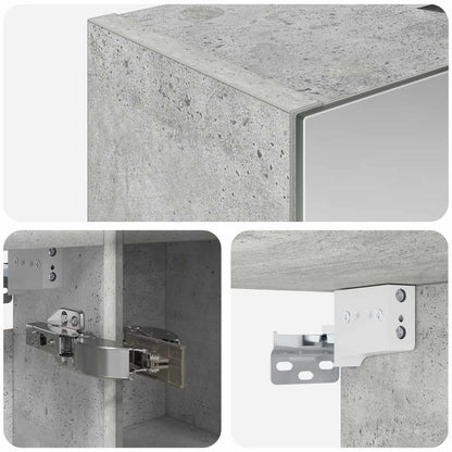 Bathroom Mirror Cabinet Concrete Grey 60 x 14.5 x 70 cm