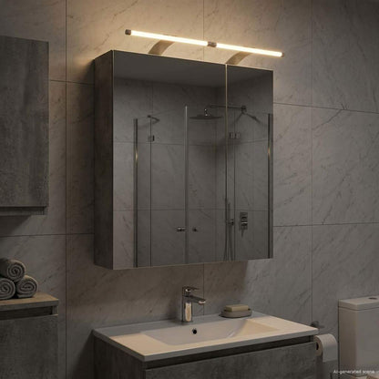 Bathroom Mirror Cabinet Concrete Grey 60 x 14.5 x 70 cm