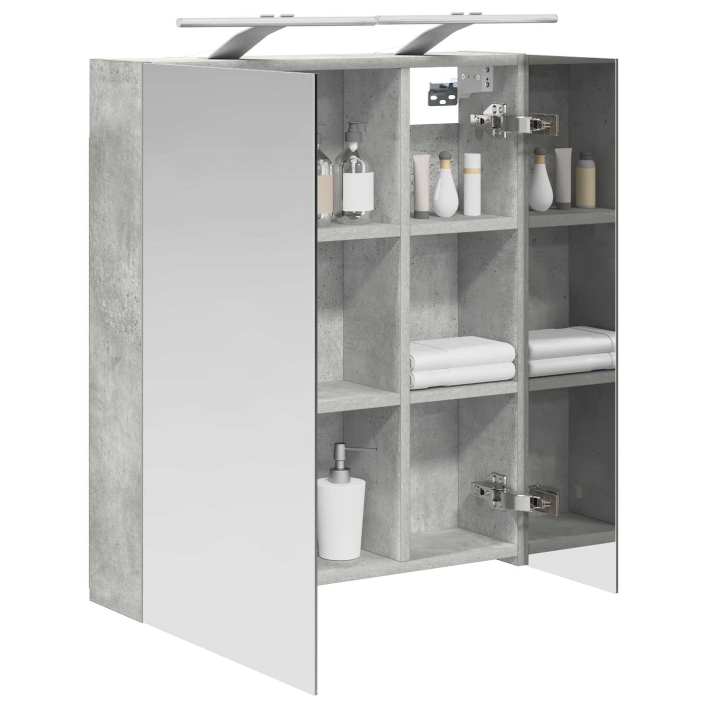 Bathroom Mirror Cabinet Concrete Grey 60 x 14.5 x 70 cm