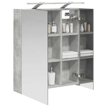 Bathroom Mirror Cabinet Concrete Grey 60 x 14.5 x 70 cm