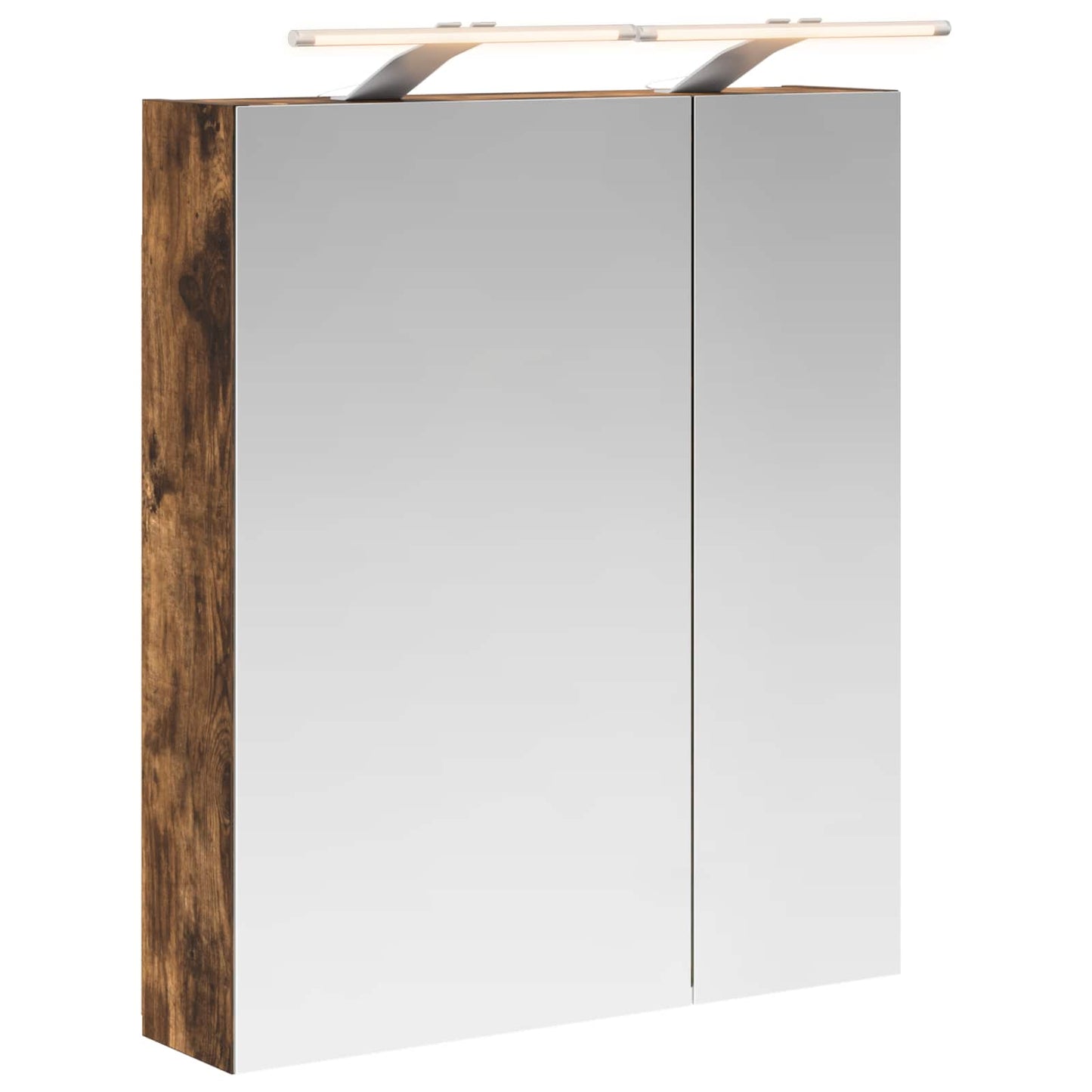Bathroom Mirror Cabinet Smoked Oak 60 x 14.5 x 70 cm
