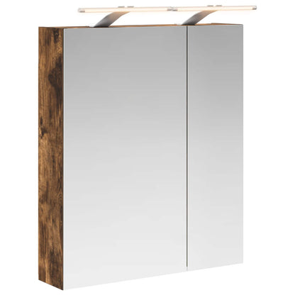 Bathroom Mirror Cabinet Smoked Oak 60 x 14.5 x 70 cm