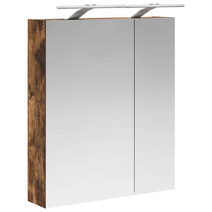 Bathroom Mirror Cabinet Smoked Oak 60 x 14.5 x 70 cm