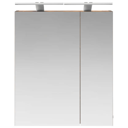 Bathroom Mirror Cabinet Smoked Oak 60 x 14.5 x 70 cm
