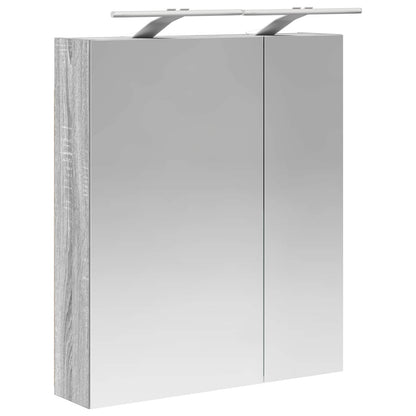 Bathroom Mirror Cabinet Grey Sonoma 60 x 14.5 x 70 cm