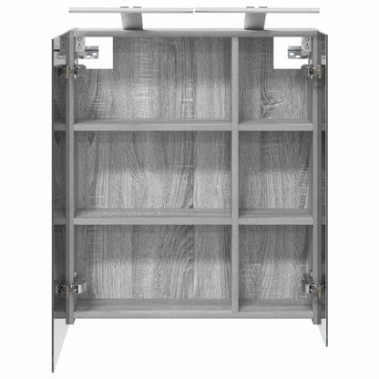Bathroom Mirror Cabinet Grey Sonoma 60 x 14.5 x 70 cm