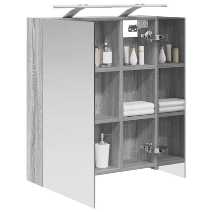 Bathroom Mirror Cabinet Grey Sonoma 60 x 14.5 x 70 cm