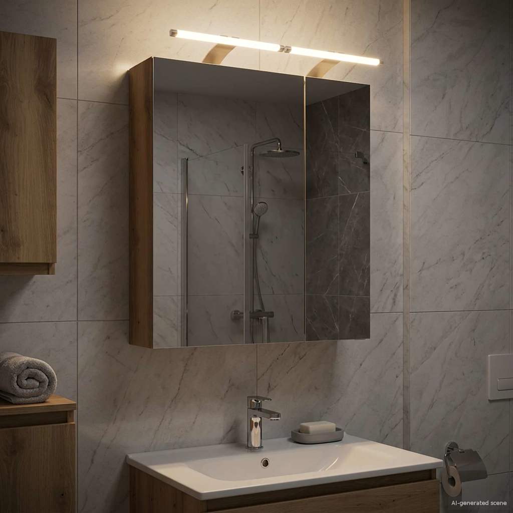 Bathroom Mirror Cabinet Artisian Oak 60 x 14.5 x 70 cm