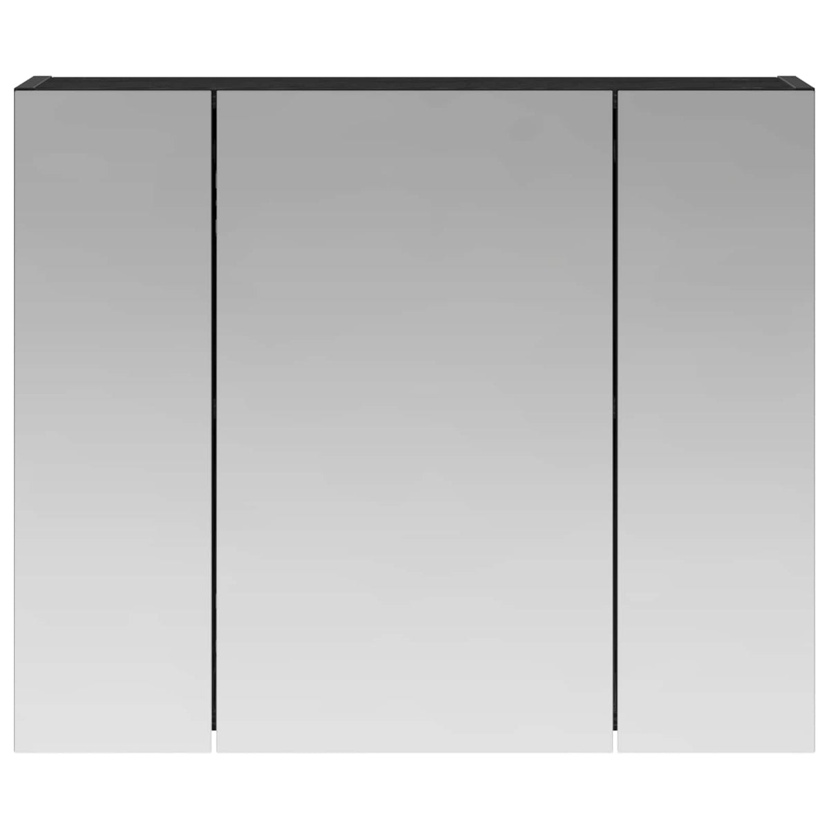 Bathroom Mirror Cabinet Black Oak 60 x 14.5 x 50 cm