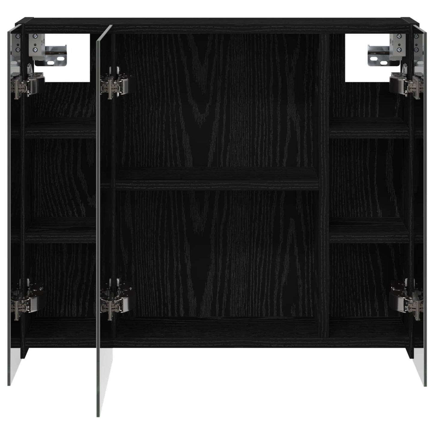 Bathroom Mirror Cabinet Black Oak 60 x 14.5 x 50 cm