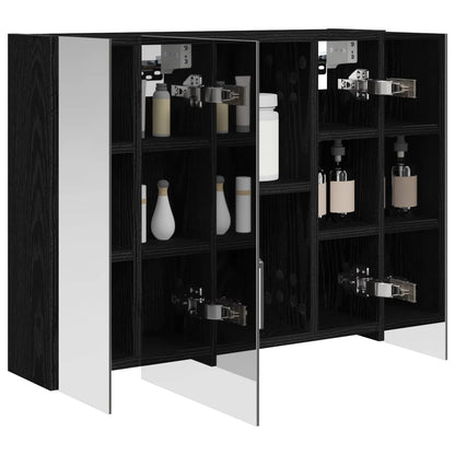 Bathroom Mirror Cabinet Black Oak 60 x 14.5 x 50 cm