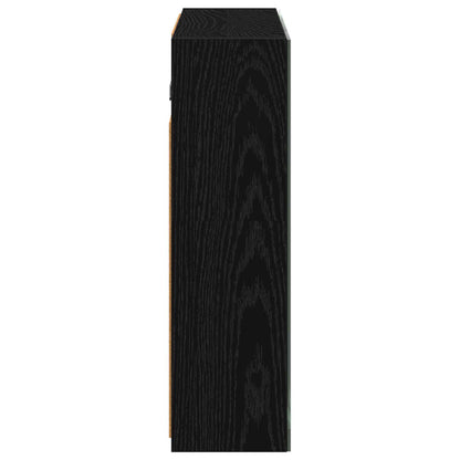 Bathroom Mirror Cabinet Black Oak 60 x 14.5 x 50 cm