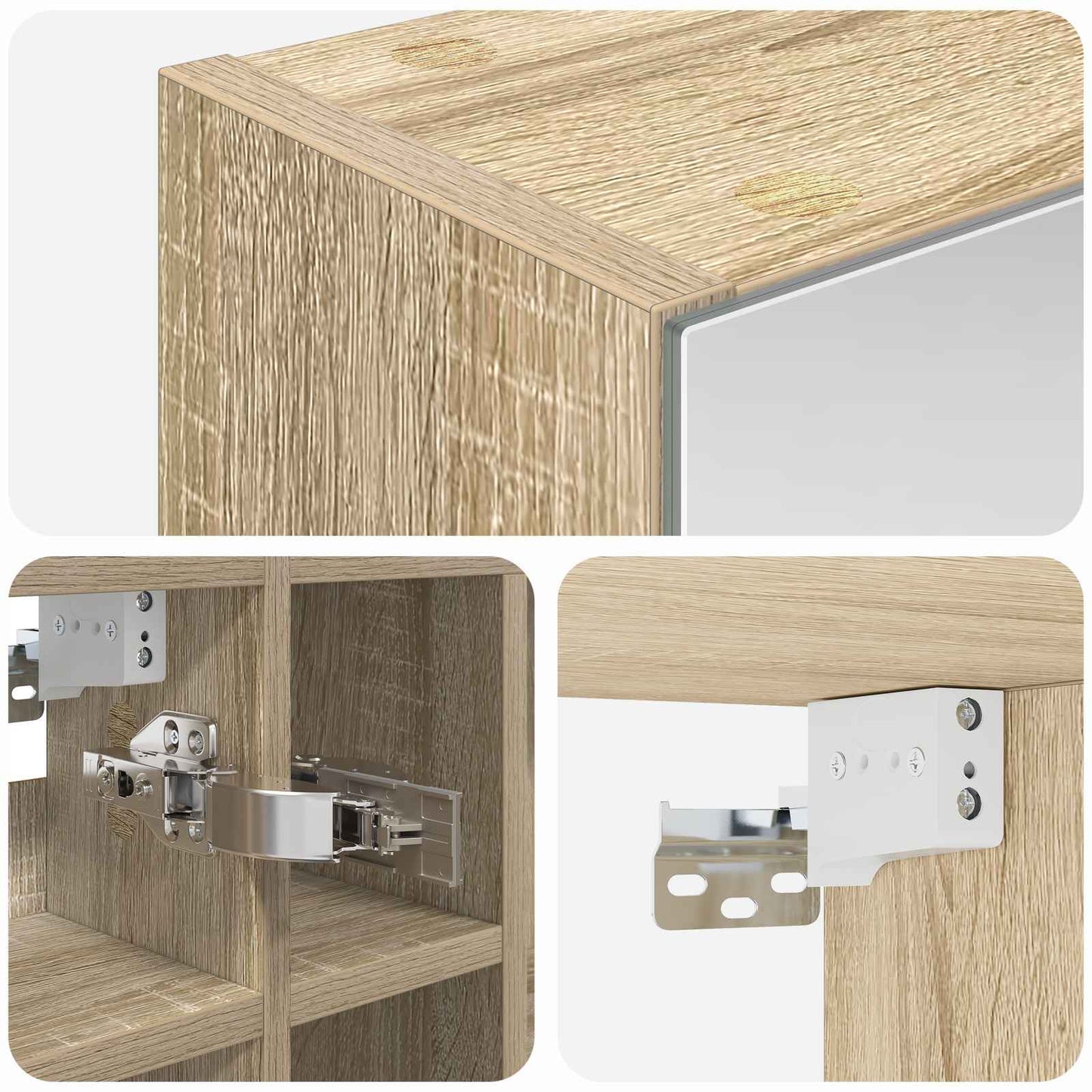 Bathroom Mirror Cabinet Sonoma Oak 60 x 14.5 x 50 cm