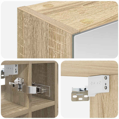 Bathroom Mirror Cabinet Sonoma Oak 60 x 14.5 x 50 cm