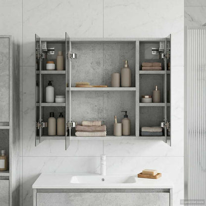 Bathroom Mirror Cabinet Concrete Grey 60 x 14.5 x 50 cm