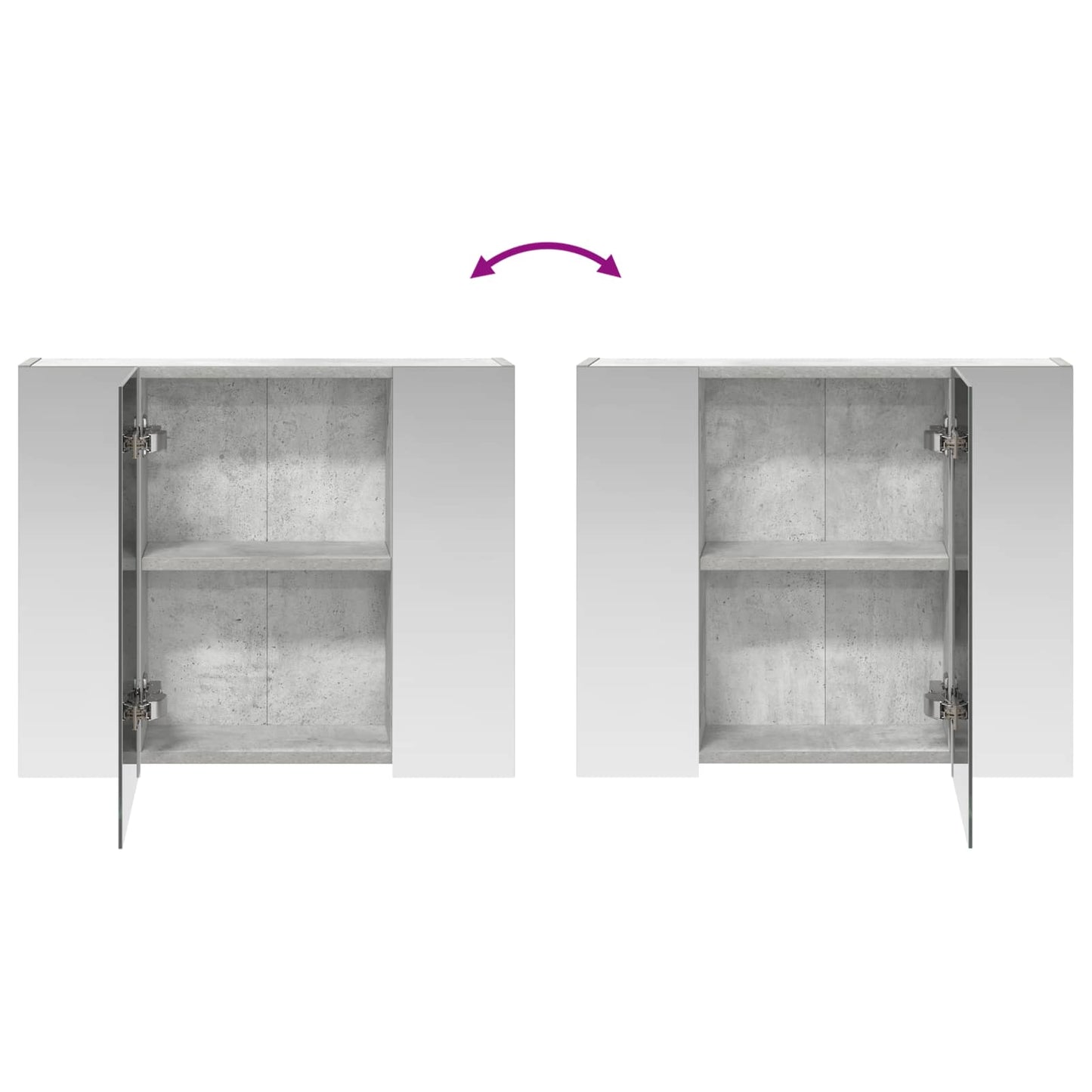 Bathroom Mirror Cabinet Concrete Grey 60 x 14.5 x 50 cm