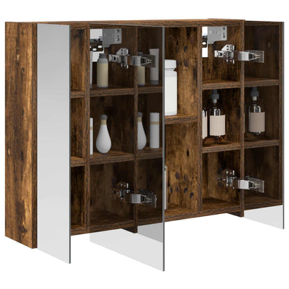 Bathroom Mirror Cabinet Smoked Oak 60 x 14.5 x 50 cm